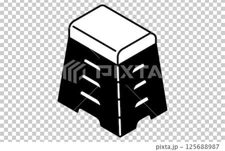 跳び箱のシンプルな線画アイコン、アイソメトリックイラスト 跳び箱のシンプルな線画アイコン、アイソメトリックイラスト 125688987