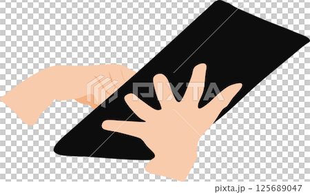 タブレットを持つ手のグラフィック素材イラスト 125689047