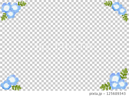 Gentle watercolor nemophila frame illustration Gentle watercolor nemophila frame illustration 125689343