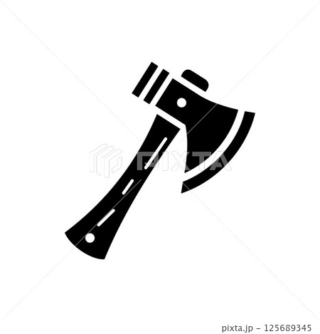 Axe silhouette icon vector art design isolated on a white background 125689345