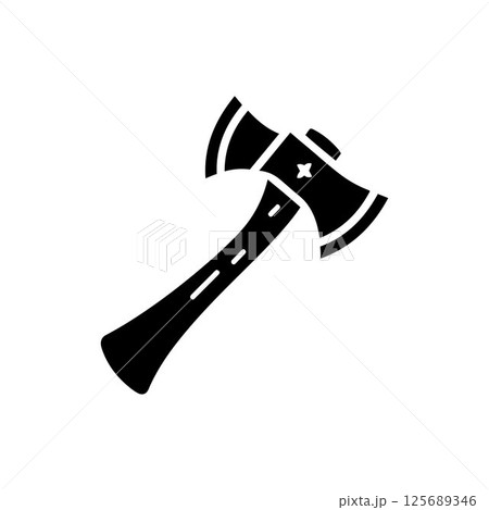 Axe silhouette icon vector art design isolated on a white background 125689346