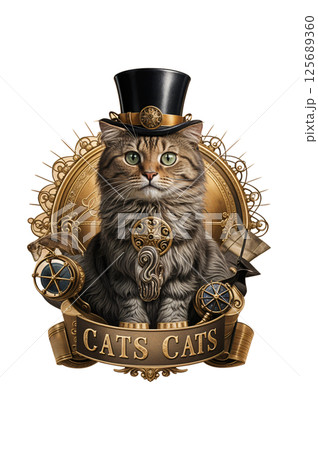 Steampunk cat 125689360