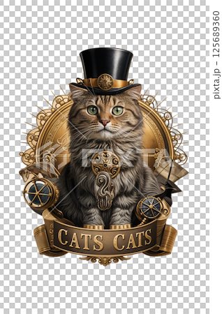 Steampunk cat 125689360
