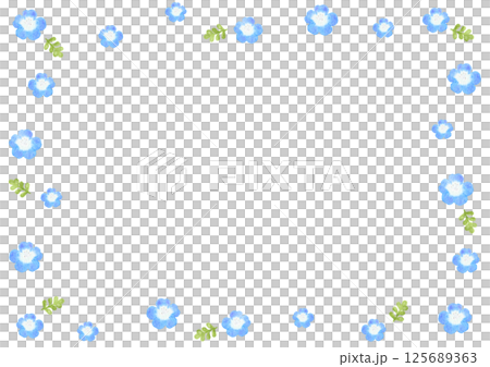 柔和的水彩粉蝶花框架插圖 柔和的水彩粉蝶花框架插圖 125689363