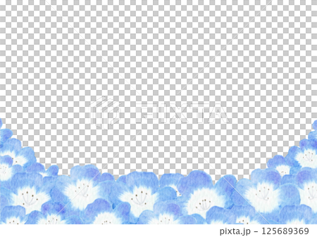優しい 水彩 ネモフィラ フレーム イラスト 優しい 水彩 ネモフィラ フレーム イラスト 125689369