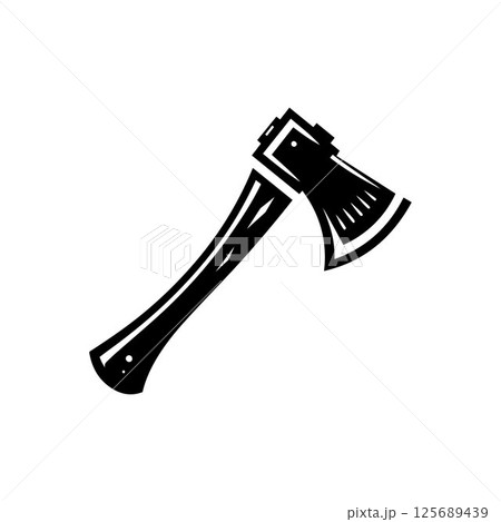 Axe silhouette icon vector art design isolated on a white background 125689439