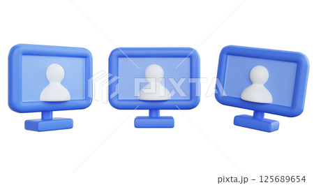 online meeting video chat 3D Icon 125689654