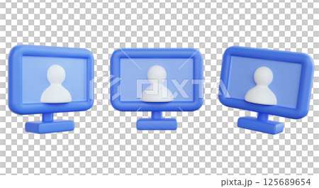 online meeting video chat 3D Icon 125689654