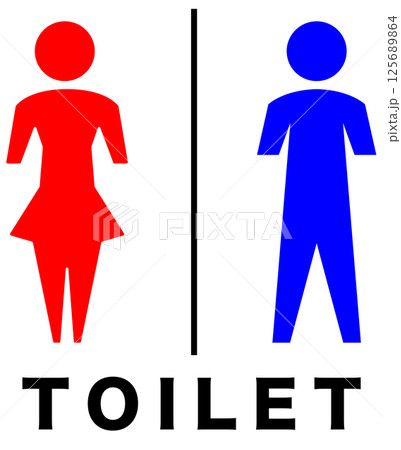 トイレマーク　案内　アイコン 125689864