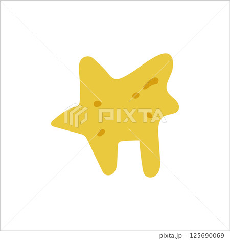 Cartoon Yellow Abstract Star Shape 125690069