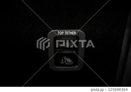 Large black empty car trunk. Open car trunk close up 125690364