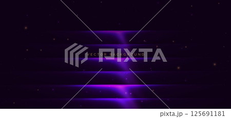 Abstract modern geometric purple glowing horizontal lines background. Technology speed motion movement. 125691181