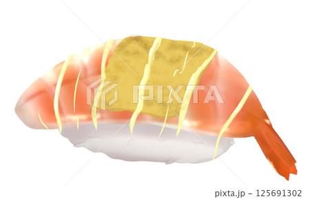 海老の炙りチーズのお寿司のイラスト 125691302