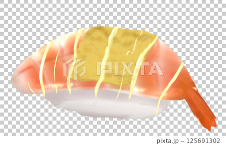 烤蝦和起司壽司插圖 烤蝦和起司壽司插圖 125691302