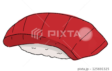 シンプルなマグロのお寿司のイラスト 125691325