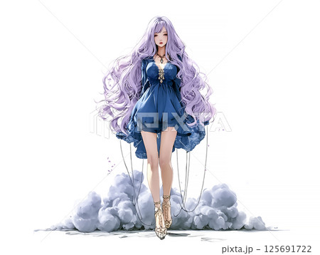 色彩の妖精のイラスト素材　紫色 125691722
