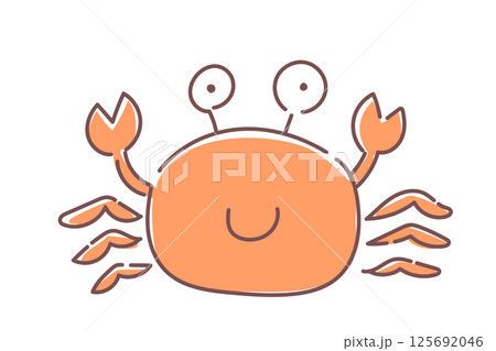 シンプルでかわいいカニのベクターイラスト 125692046