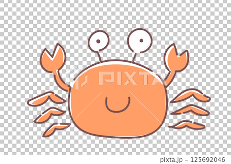 シンプルでかわいいカニのベクターイラスト 125692046