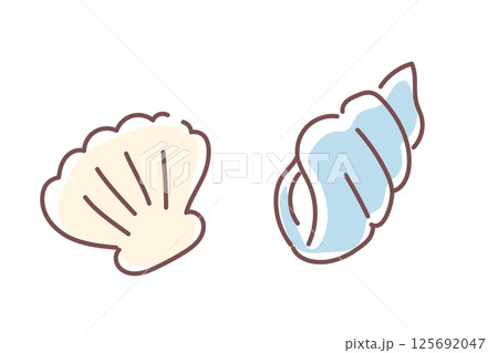 シンプルかわいい貝のベクターイラスト 125692047