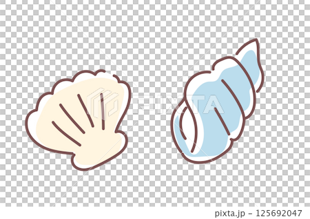 シンプルかわいい貝のベクターイラスト 125692047