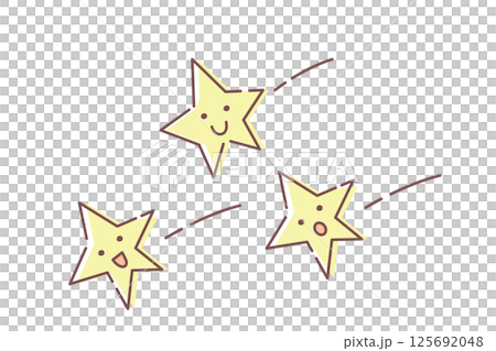 かわいい笑顔の流れ星のベクターイラスト 125692048