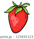 Colorful Hand Drawn Strawberry 125692123