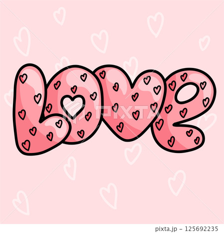 Valentino Day pattern on a pink background 125692235