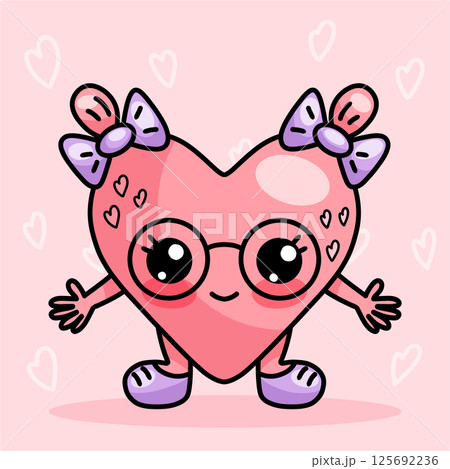 Valentino Day pattern on a pink background 125692236
