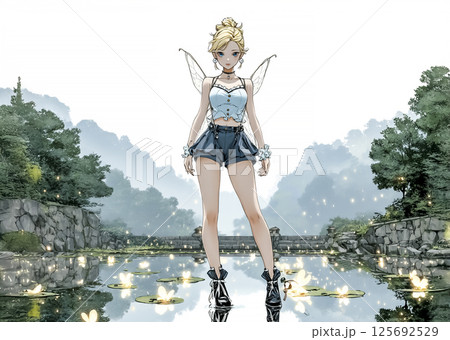 ホタルの妖精のイラスト素材 ホタルの妖精のイラスト素材 125692529