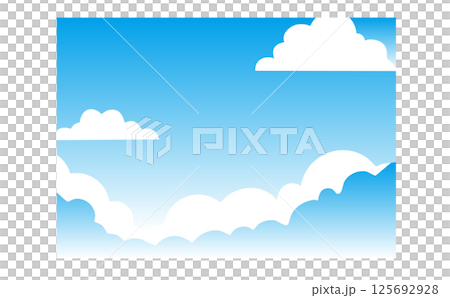 青空と夏らしい雲のイラスト 125692928