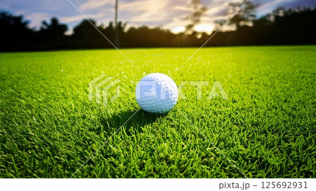 ゴルフのイメージ ゴルフボール 夕方 芝生 おしゃれ 背景素材 チラシ・バナー・動画 AI生成素材 ゴルフのイメージ ゴルフボール 夕方 芝生 おしゃれ 背景素材 チラシ・バナー・動画 AI生成素材 125692931