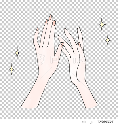 Beautiful hands illustration skin care 125693341