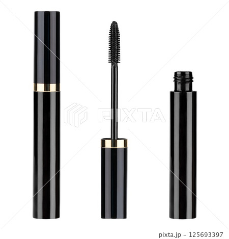 set of mascara black isolated on white background 125693397