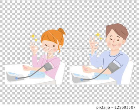 Middle couple to measure blood pressure Middle couple to measure blood pressure 125693507