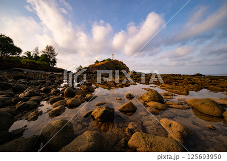 Wide angle view of Lighthouse in Lanta National Park, Koh Lanta Yai island in the Andaman Sea, Krabi Province, Thailand Wide angle view of Lighthouse in Lanta National Park, Koh Lanta Yai island in the Andaman Sea, Krabi Province, Thailand 125693950