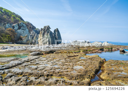 「青森県」仏ヶ浦の風景　佐井村 125694226