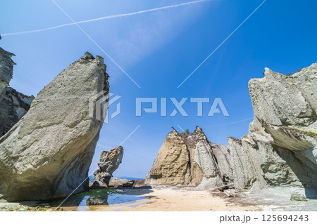 「青森県」仏ヶ浦の風景　佐井村 125694243