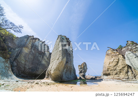 「青森県」仏ヶ浦の風景　佐井村 125694247