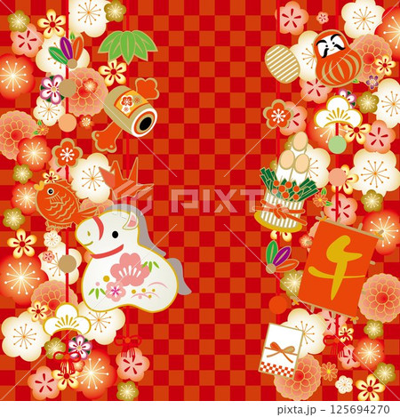 2026年午年の年賀状背景イラスト 125694270