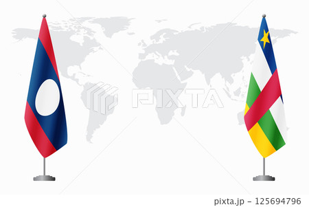 Laos and Central African Republic flags for official me 125694796