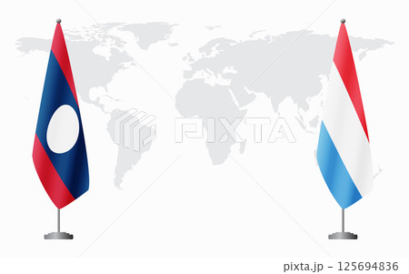 Laos and Luxembourg flags for official meeting Laos and Luxembourg flags for official meeting 125694836
