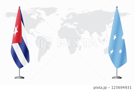Cuba and Micronesia flags for official meeting Cuba and Micronesia flags for official meeting 125694931