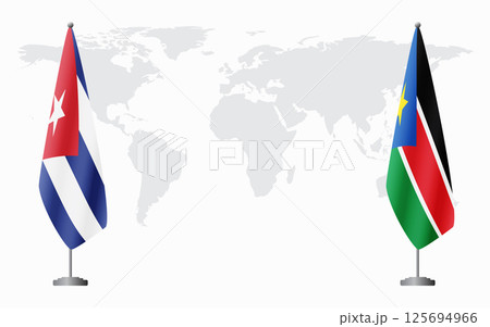 Cuba and South Sudan flags for official meeting Cuba and South Sudan flags for official meeting 125694966