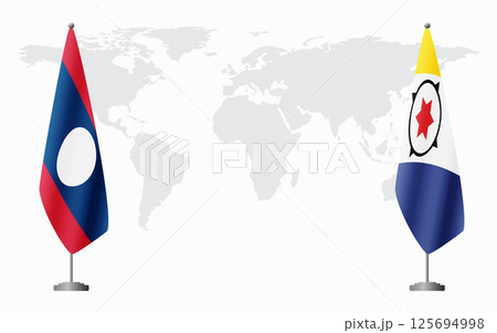 Laos and Bonaire flags for official meeting Laos and Bonaire flags for official meeting 125694998