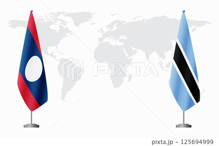 Laos and Botswana flags for official meeting Laos and Botswana flags for official meeting 125694999