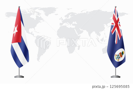 Cuba and Cayman Islands flags for official meeting 125695085