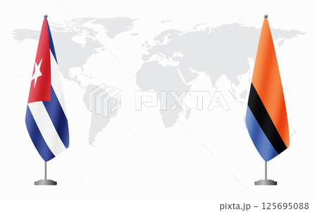 Cuba and Chagos Islands flags for official meeting 125695088