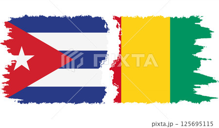 Guinea and Cuba grunge flags connection vector Guinea and Cuba grunge flags connection vector 125695115