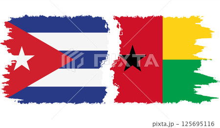 Guinea Bissau and Cuba grunge flags connection vector Guinea Bissau and Cuba grunge flags connection vector 125695116
