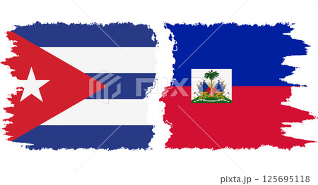 Haiti and Cuba grunge flags connection vector Haiti and Cuba grunge flags connection vector 125695118